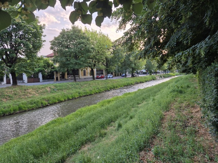 Il Lemina nella zona ospedale a Pinerolo