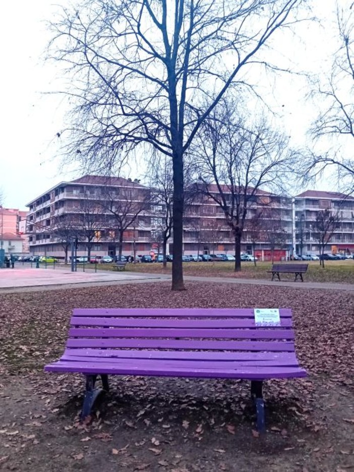 Carmagnola inaugura una panchina viola per sensibilizzare sulla fibromialgia Carmagnola inaugura una panchina viola per sensibilizzare sulla fibromialgia