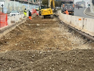 Cantieri in piazza Baldissera