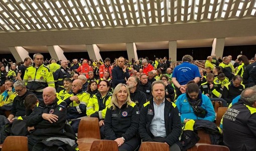 La Protezione Civile Piemonte all'udienza di fine Giubileo con il Papa