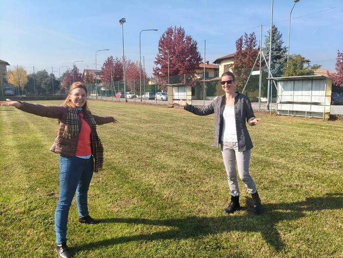 Da sinistra, Norcia e Proietti nel campo riaperto Da sinistra, Norcia e Proietti nel campo riaperto