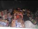 I prodotti alimentari trovati in un bidone