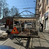 I lavori di rimozione del dehors