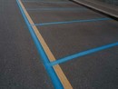 Ecco le prime strisce gialloblu di via Lanfranchi, in zona Gran Madre Ecco le prime strisce gialloblu di via Lanfranchi, in zona Gran Madre