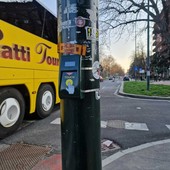 I nuovi pulsanti installati all'incrocio