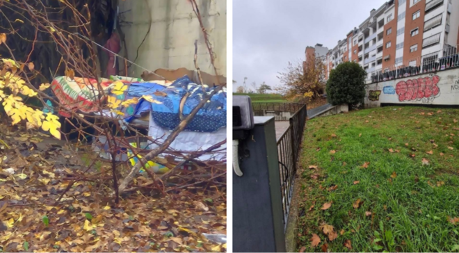 Il giaciglio nel giardino Salerno di via Cognasso