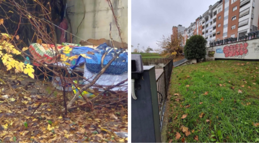 Il giaciglio nel giardino Salerno di via Cognasso