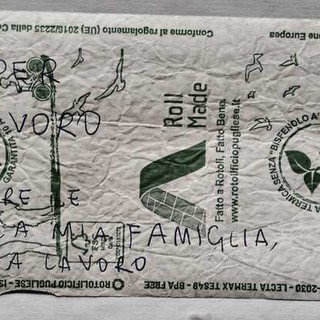 Lo scontrino con il ringraziamento della passeggera