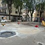 Il cantiere dell'area giochi