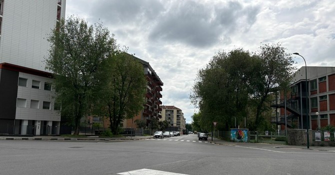 L'incrocio tra via Nallino e via Frattini