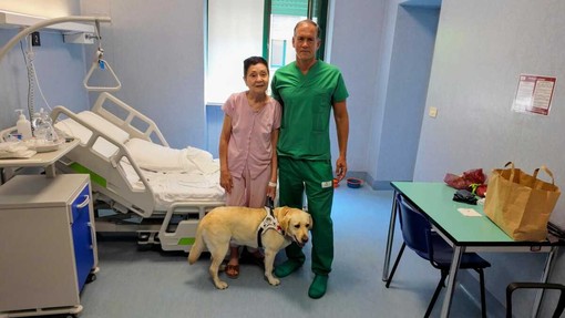 La signora Elena con il professor Michele Reibaldi La signora Elena con il professor Michele Reibaldi