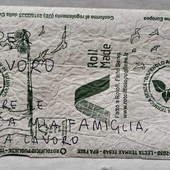 Lo scontrino con il ringraziamento della passeggera