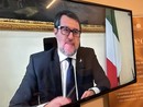 Salvini in videocollegamento con Torino Salvini in videocollegamento con Torino