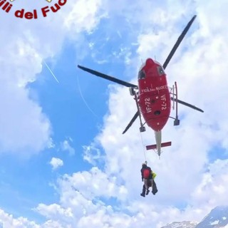 Escursionisti bloccati sopra Frassinetto, interviene l’elicottero dei pompieri