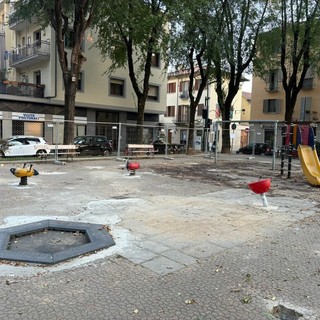 Il cantiere dell'area giochi