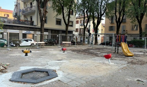 Il cantiere dell'area giochi