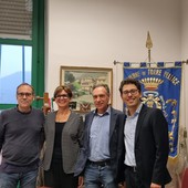 Da sinistra Ferrato, Maffè, Di Vito e Cogno alla firma del protocollo