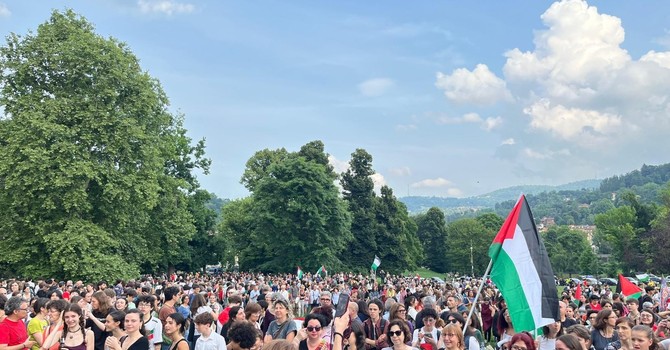 La manifestazione delle scuole pro Gaza di qualche settimana fa