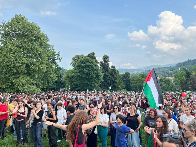 La manifestazione delle scuole pro Gaza di qualche settimana fa