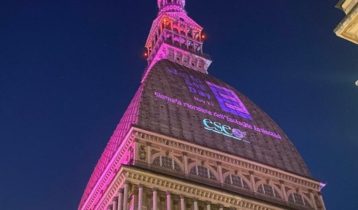 La Mole Antonelliana illuminata di Magenta
