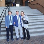 Da sinistra Pietro Miggiani, il figlio Lorenzo, e Fabia Cardillo