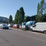 Una immagine del traffico sulla ciclabile di via Tirreno