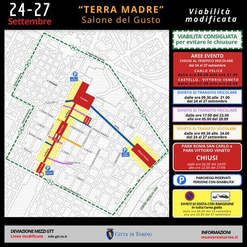 Terra Madre Salone del Gusto 2026: come cambia la viabilità a Torino Terra Madre Salone del Gusto 2026: come cambia la viabilità a Torino