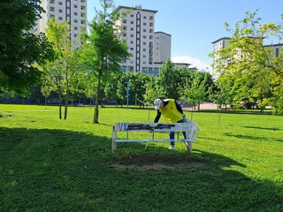 L'intervento della polizia locale al Peccei