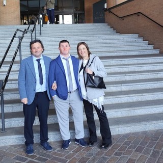 Da sinistra Pietro Miggiani, il figlio Lorenzo, e Fabia Cardillo