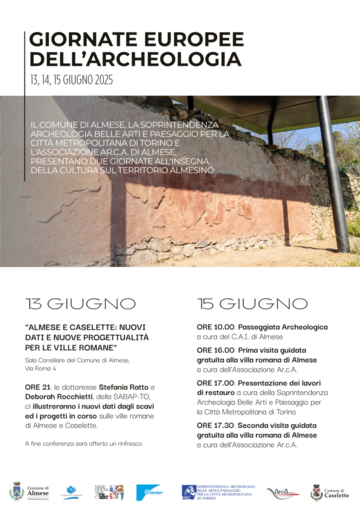 Almese protagonista delle Giornate Europee dell’Archeologia