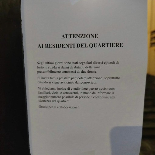 Il volantino apparso a Pozzo Strada