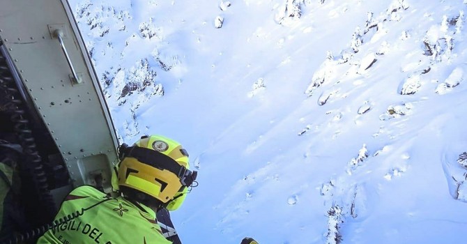 L'intervento in corso a Claviere