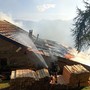 L'intervento dei vigili del fuoco in una baita a Cesana
