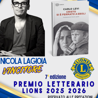 Nicola Lagioia vince la Prima Sezione del Premio Letterario Lions Nicola Lagioia vince la Prima Sezione del Premio Letterario Lions