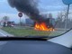 Camion va fuoco lungo la strada regionale 20 a Carignano