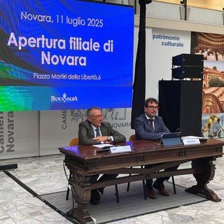 Alcuni momenti dell'inaugurazione tenuta oggi a Novara