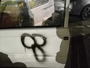 L'auto vandalizzata a Ivrea