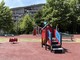 Taglio del nastro per la nuova area giochi del parco Calabria