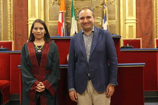 L'ambasciatrice di Palestina con il sindaco Stefano Lo Russo L'ambasciatrice di Palestina con il sindaco Stefano Lo Russo