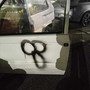 L'auto vandalizzata a Ivrea