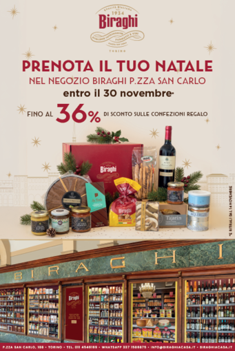 Il gusto del Piemonte da regalare: al Negozio Biraghi di Piazza San Carlo tornano le confezioni di Natale, con sconti fino al 36% Il gusto del Piemonte da regalare: al Negozio Biraghi di Piazza San Carlo tornano le confezioni di Natale, con sconti fino al 36%