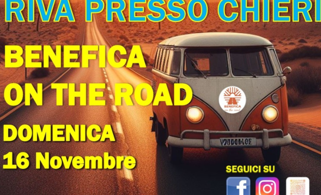 Riva presso Chieri: domenica 16 novembre arriva, per la prima volta, “BENEFICA ON THE ROAD”!