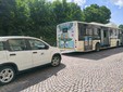 Tamponamento tra due bus in piazza Solferino