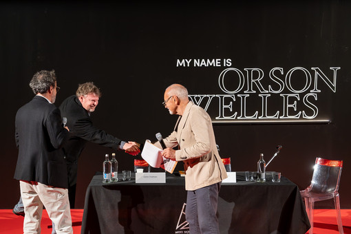 Carlo Chatrian, Enzo Ghigo e Frédéric Bonnaud alla conferenza stampa di Orson Welles