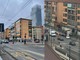 Camion dell'Amiat finisce contro una cancellata e distrugge vettura