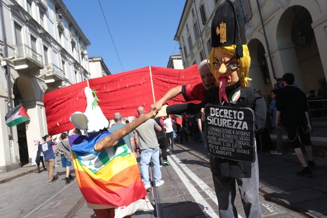 Una immagine del corteo del Primo Maggio dello scorso anno