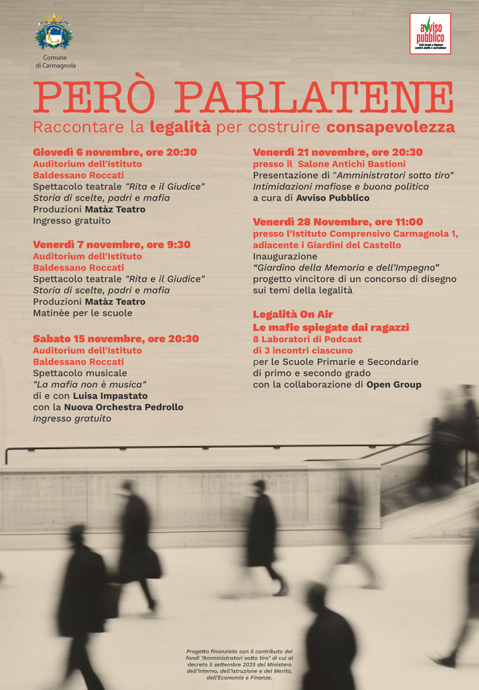 La locandina con gli eventi in programma