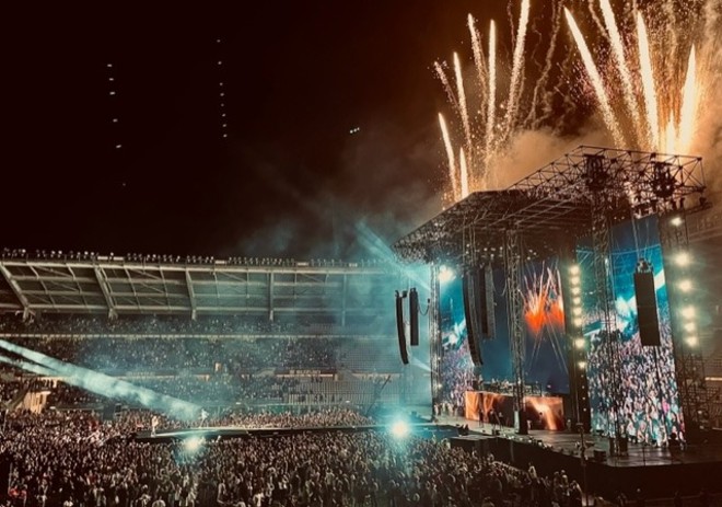 Immagine di archivio di un concerto allo Stadio Olimpico di Torino Immagine di archivio di un concerto allo Stadio Olimpico di Torino
