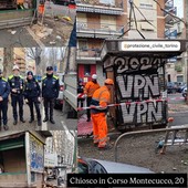 Rimosso un chiosco in corso Montecucco