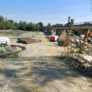 Il cantiere del ponte di Villanova Canavese